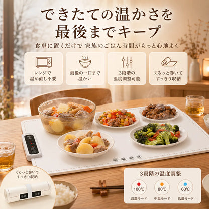 ホッと！あったまる保温プレートせっかく作った料理を、最後のひと口まであったかく